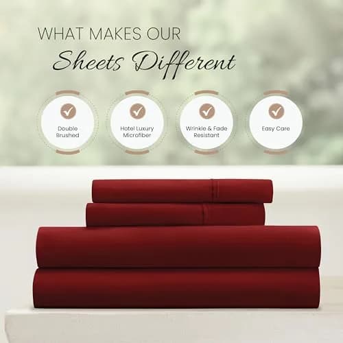 Linen Market California King Bed Sheet Set | Wrinkle-Free Microfiber, Breathable & Durable (1800 Series) thumbnail 4
