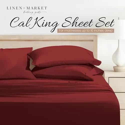 Linen Market California King Bed Sheet Set | Wrinkle-Free Microfiber, Breathable & Durable (1800 Series) thumbnail 3