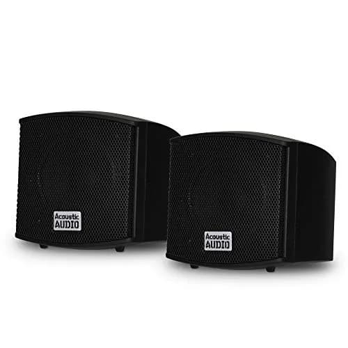 Acoustic Audio AA321B Mountable Indoor Speakers 400 Watts Black Bookshelf Pair | Passive Stereo Speakers for Home Theater & Bookshelf Use thumbnail 1