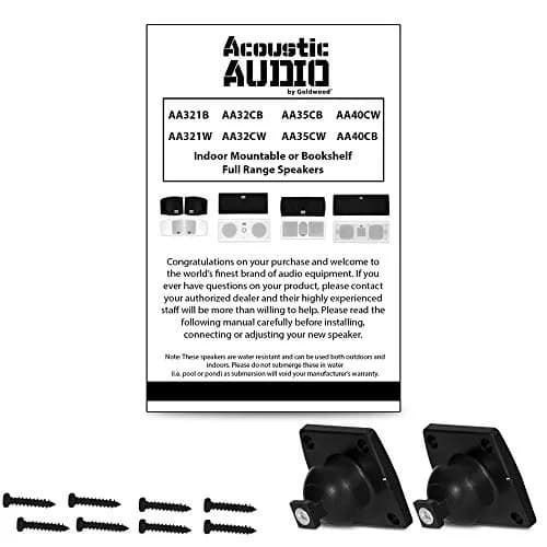 Acoustic Audio AA321B Mountable Indoor Speakers 400 Watts Black Bookshelf Pair | Passive Stereo Speakers for Home Theater & Bookshelf Use thumbnail 5