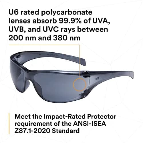3M Virtua AP Safety Glasses with Side Shields, Anti-Fog Anti-Scratch Gray Lens, Gray Frame, 1 oz | ANSI Z87.1 High Impact Rated thumbnail 9