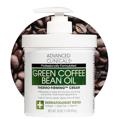 Advanced Clinicals Green Coffee Bean Thermo - Firming Body Lotion 16 Oz | Caffeine & Collagen Moisturizer for Firm, Smooth Skin thumbnail 1