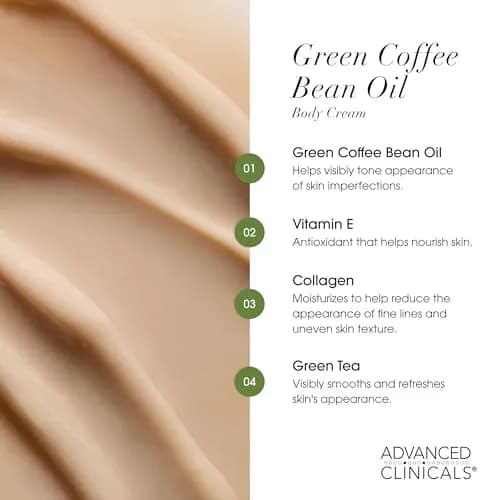 Advanced Clinicals Green Coffee Bean Thermo - Firming Body Lotion 16 Oz | Caffeine & Collagen Moisturizer for Firm, Smooth Skin thumbnail 5