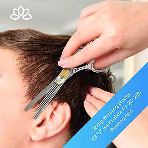 Equinox Professional Razor Edge Series Hair Cutting Shears 6.5 Inches (16.5 cm) | Barber & Thinning Set for Precision Styling thumbnail 7