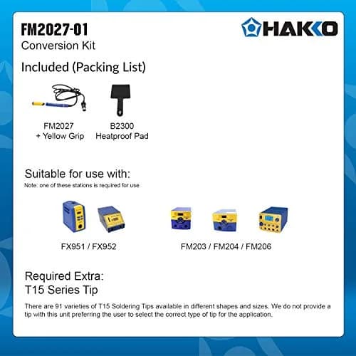Hakko FM2027-01 Soldering Iron | Compatible with FX951, FX952, FM203, FM204, FM206 stations thumbnail 2