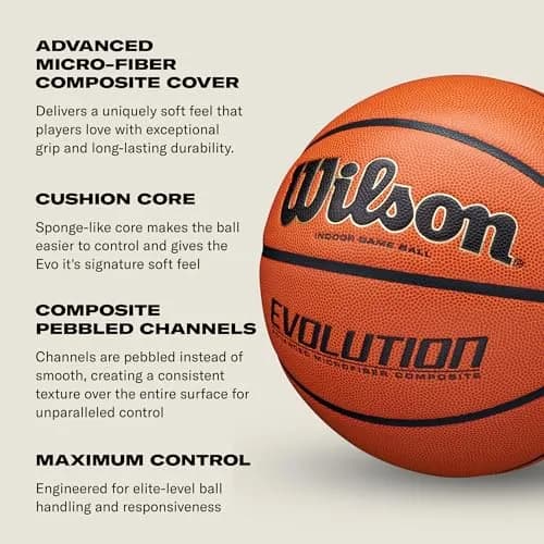 Wilson Evolution Game Basketball - Size 5 (27.5") | NFHS Approved Indoor Play thumbnail 5