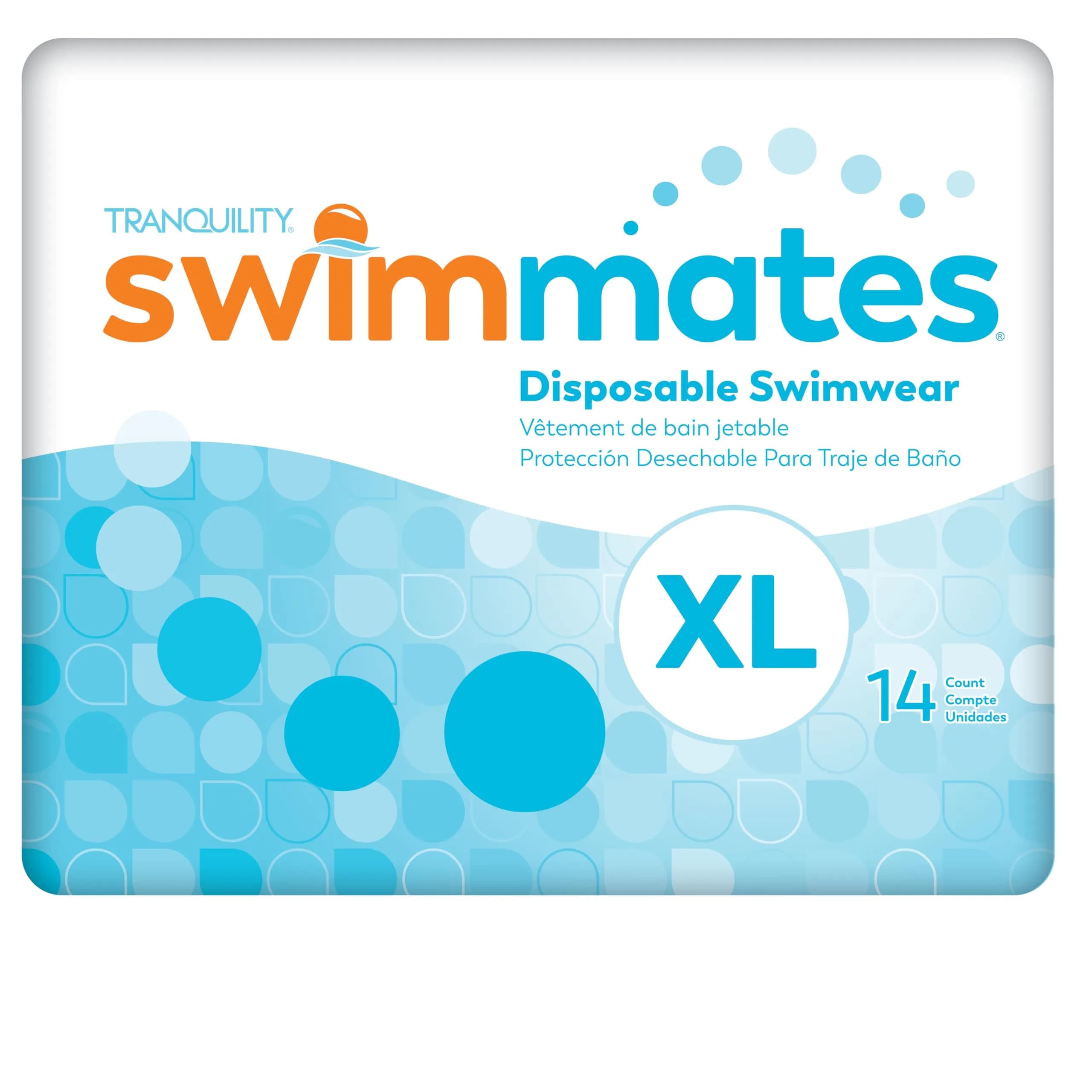 Swimmates Disposable Adult Swim Diapers Large (18 Count) | Bowel Incontinence Protection — White