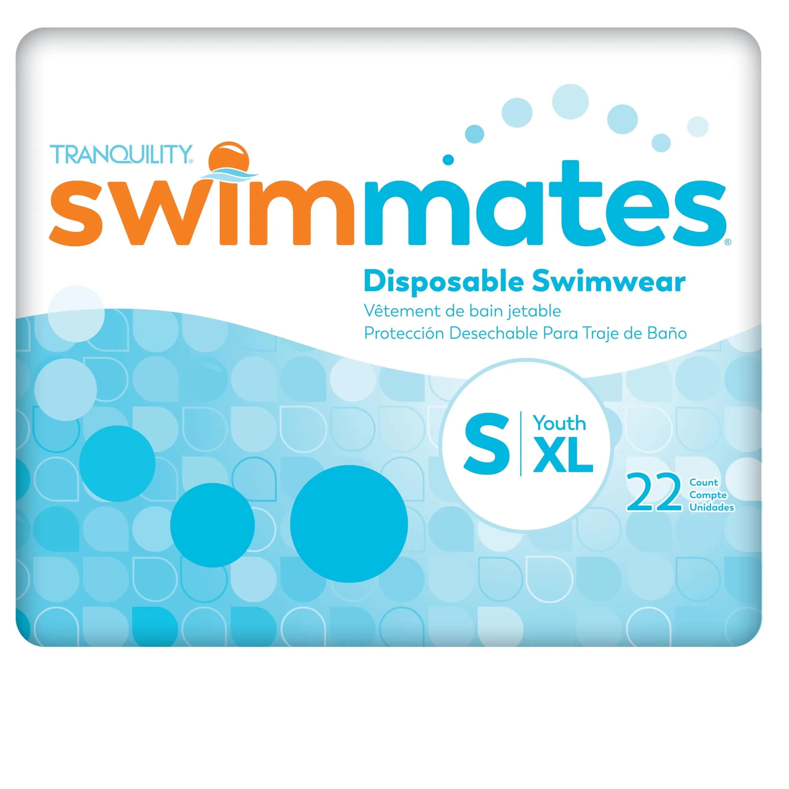 Swimmates Adult Swim Diapers - Small Size, 22 Count | Discreet Bowel Incontinence Protection Under Swimwear