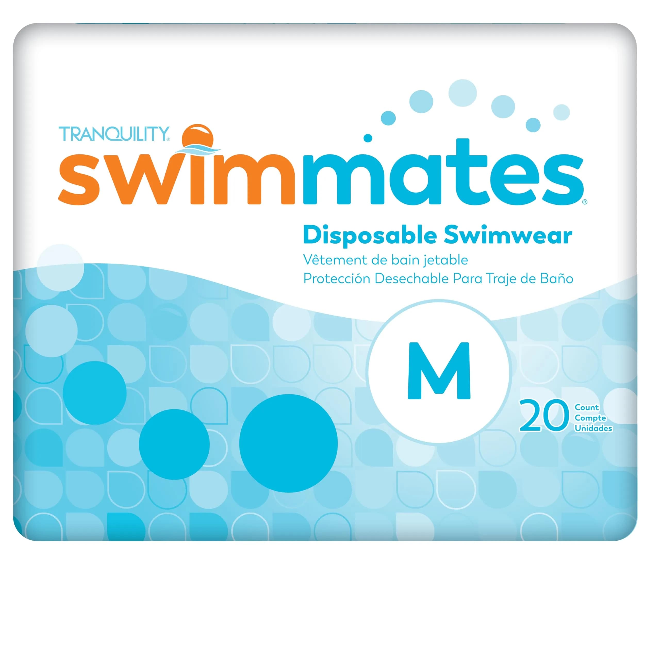 Swimmates Disposable Adult Swim Diapers Large (18 Count) | Bowel Incontinence Protection — Medium