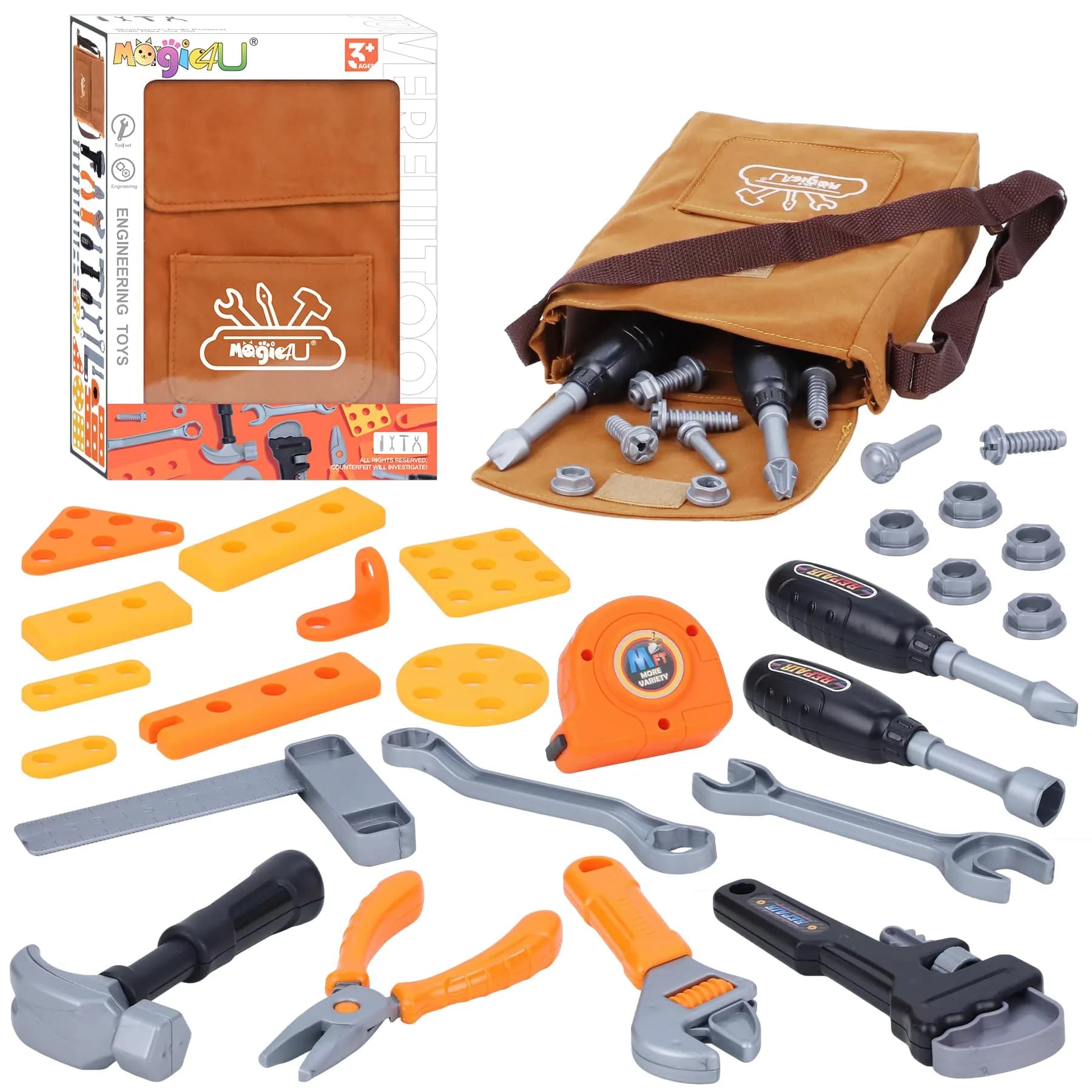 Magic4U Kids Tool Set with Tool Bag, 26 Pieces | Pretend Play Toy for Ages 3-8