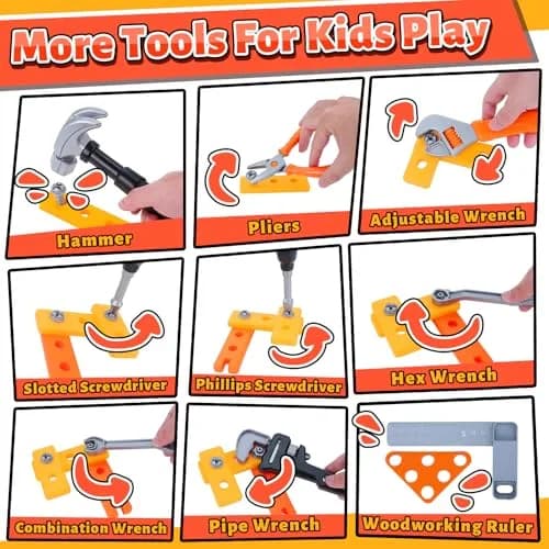 Magic4U Kids Tool Set with Tool Bag, 26 Pieces | Pretend Play Toy for Ages 3-8 thumbnail 4
