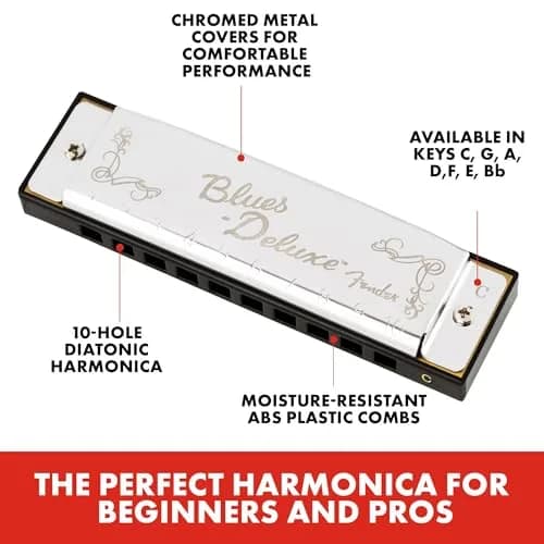 Fender Blues Deluxe Harmonica in A | Classic Tone & Reliable Construction thumbnail 2