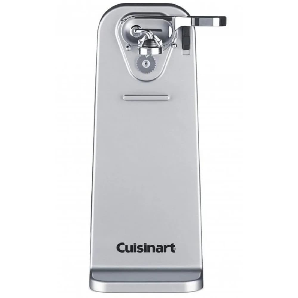 Cuisinart Deluxe Electric Can Opener White | Single-Touch Automatic Operation, Stainless Steel Blade, Stable Base — Silver / Silver