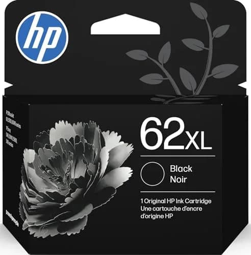 HP 62XL Black High-Yield Ink Cartridge | 600 Pages | C2P05AN | Works with Envy & OfficeJet Printers thumbnail 1