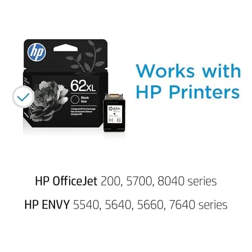 HP 62XL Black High-Yield Ink Cartridge | 600 Pages | C2P05AN | Works with Envy & OfficeJet Printers thumbnail 3
