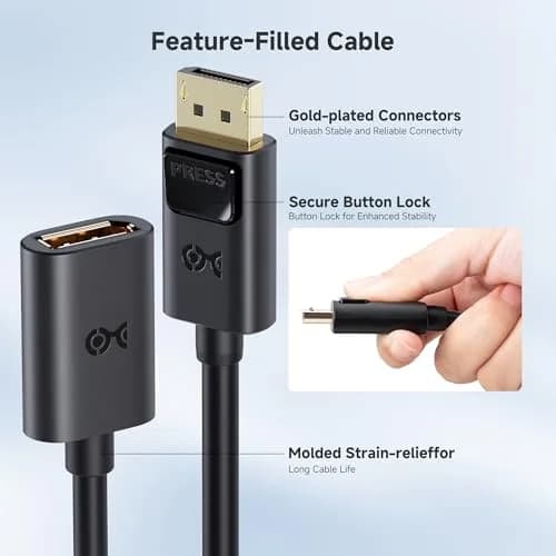 Cable Matters DisplayPort Extension Cable 3ft (0.91m) | 8K@60Hz / 4K@240Hz DP 1.4 Male to Female thumbnail 6