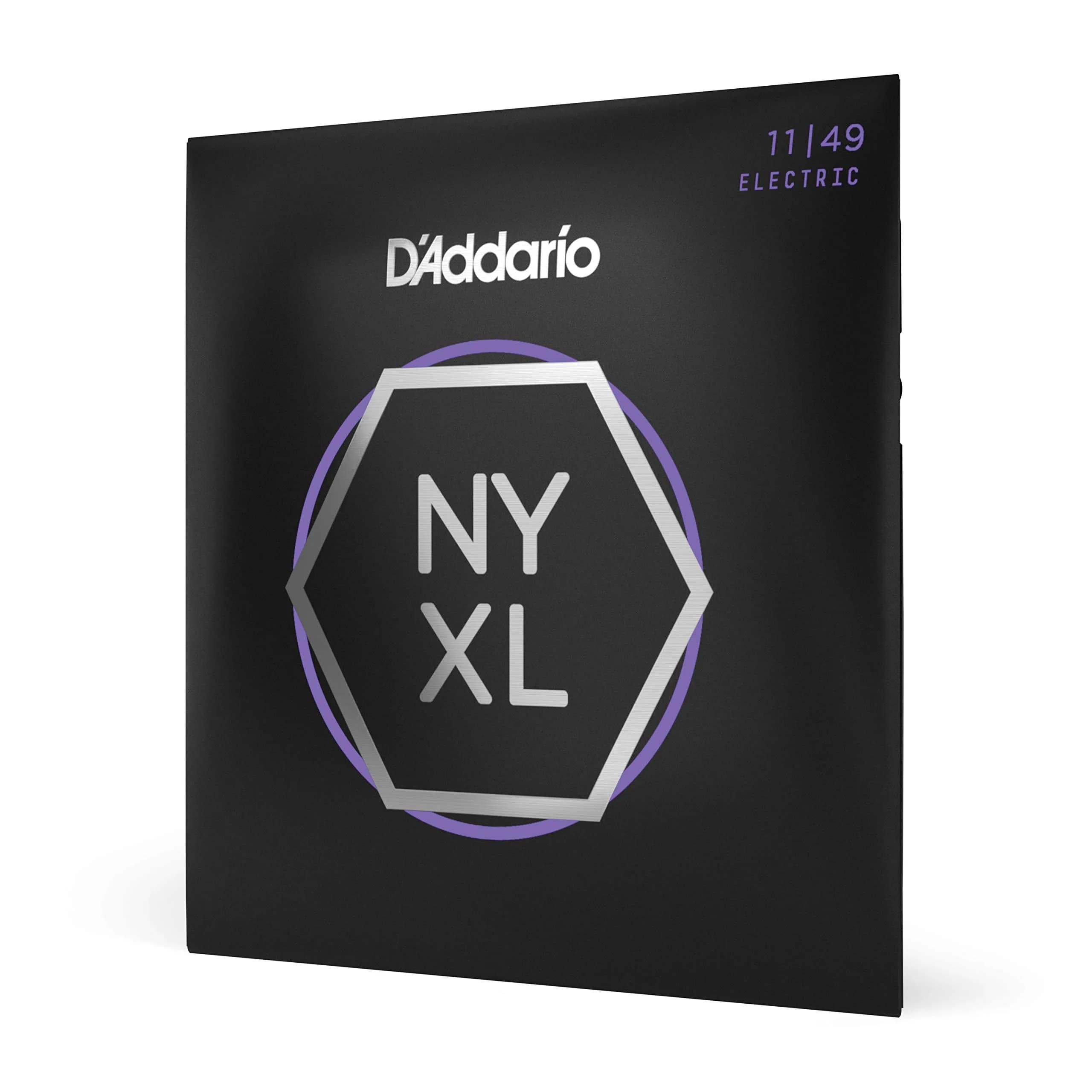 D'Addario NYXL1149 Electric Guitar Strings, Medium 11-49 | Enhanced Tuning Stability & Mid-Range — Silver