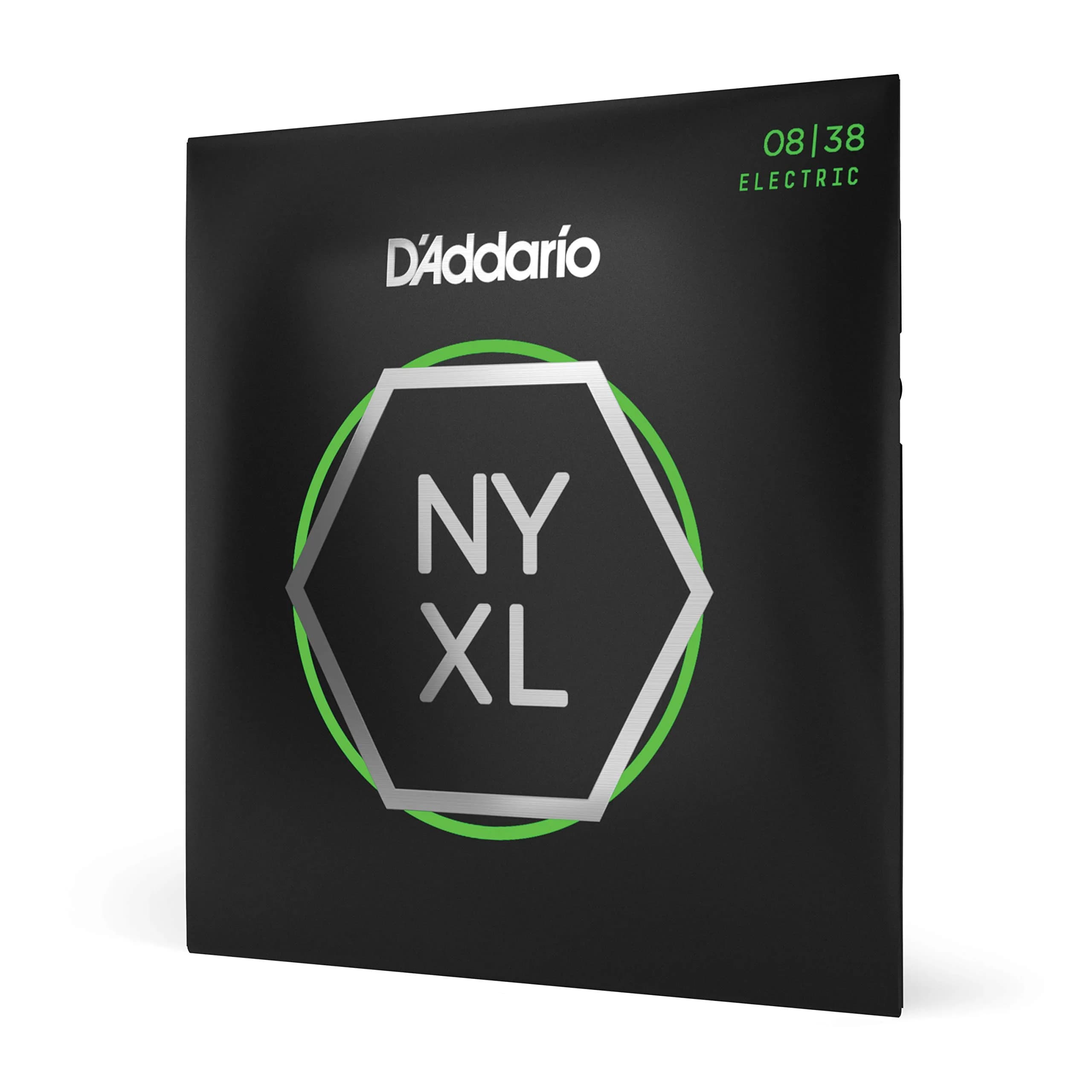 D'Addario NYXL0838 Electric Guitar Strings, Extra Super Light 08-38 | Unrivaled Strength & Tuning Stability — natural