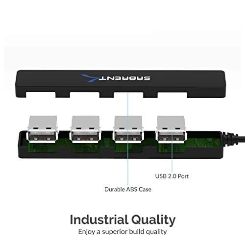 SABRENT 4-Port USB 2.0 Hub for Laptop & Tablet | Expand up to 4 Devices, Full-Speed 480 Mbps, Portable & Compatible with Windows, Mac, Linux thumbnail 6