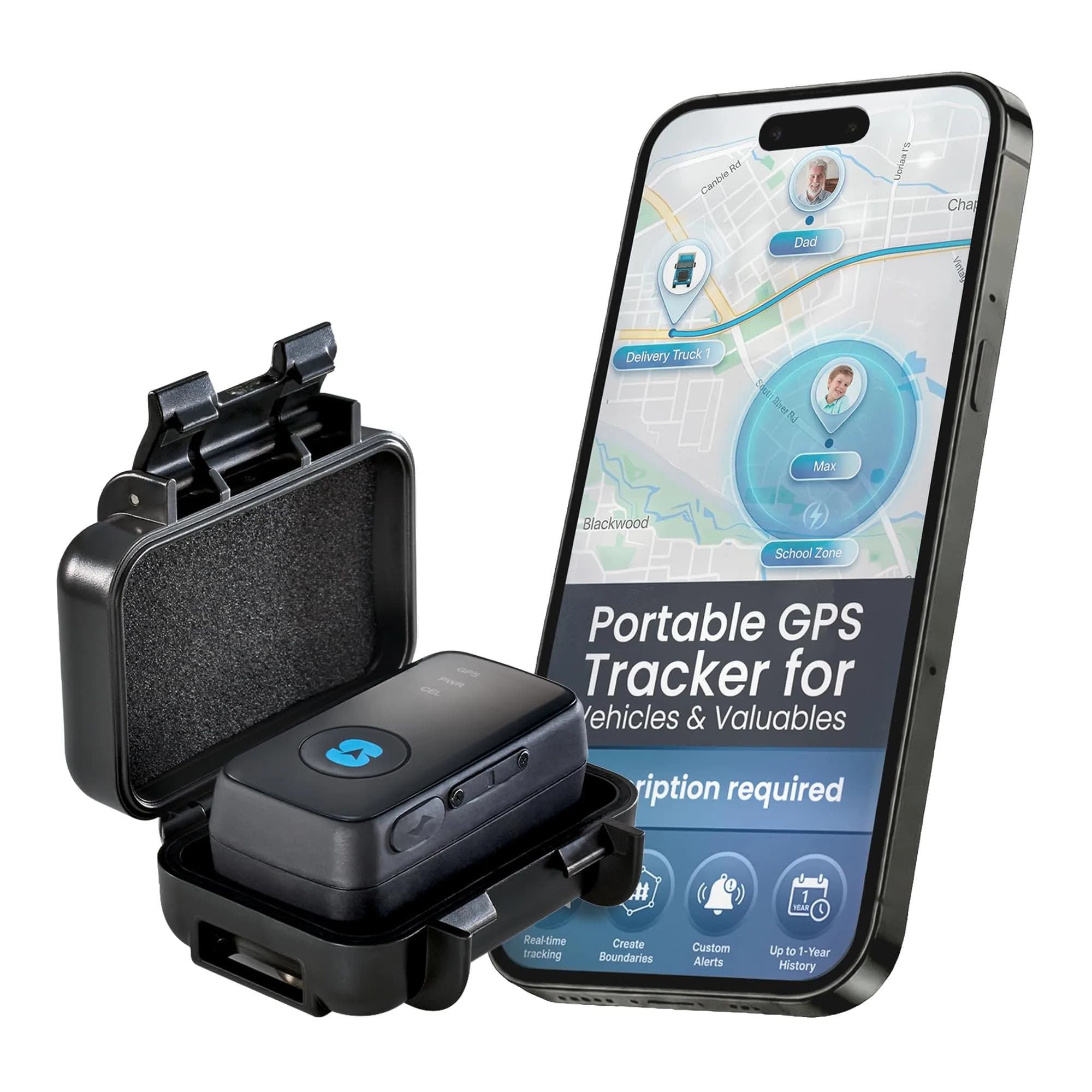 Spy Tec GPS Tracker for Vehicles & Kids, Mini Waterproof Magnetic Real-Time | Compact, Waterproof & Global Coverage - main product image