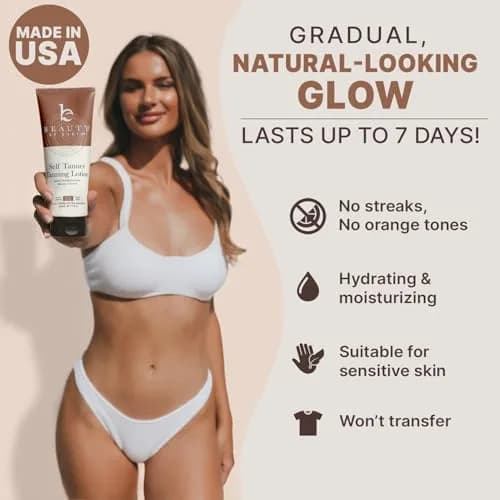 Beauty by Earth Natural Self Tanner Lotion Medium to Dark | Streak-Free Fake Tan with Aloe Vera & Coconut thumbnail 4
