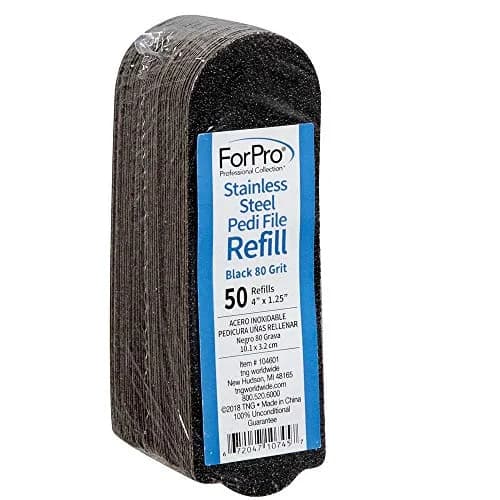 ForPro Stainless Steel Pedi File Refill 80 Grit | Water-Resistant Callus Remover for Feet thumbnail 1