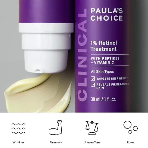 Paula's Choice CLINICAL 1% Retinol Face Treatment with Peptides & Vitamin C, 28ml (1 Fl Oz) | Advanced Anti-Aging Serum for Wrinkles & Fine Lines thumbnail 8