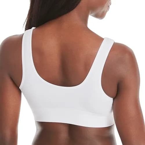 Hanes Womens Get Cozy Pullover Comfortflex Fit Wirefree Bra, White, Small US | Seamless, Supportive, All-Day Comfort thumbnail 3