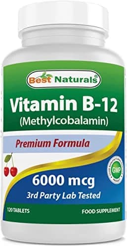 Best Naturals Vitamin B12 6000 mcg 120 Tablets | High-Dose, USA-Imported thumbnail 1