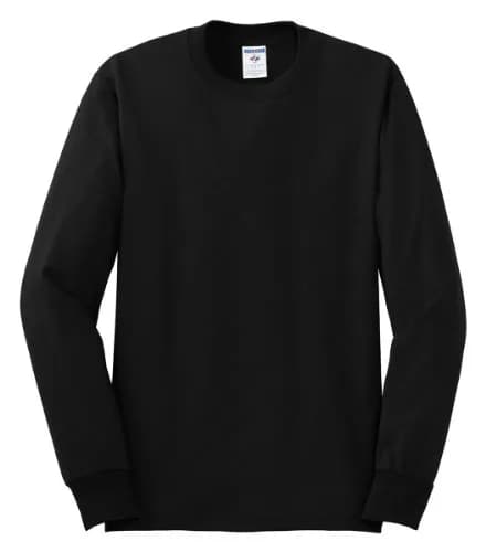 Jerzees Adult 5.6 oz DRI-POWER ACTIVE Long-Sleeve T-Shirt M Black | Moisture Wicking Performance Cotton Blend thumbnail 1