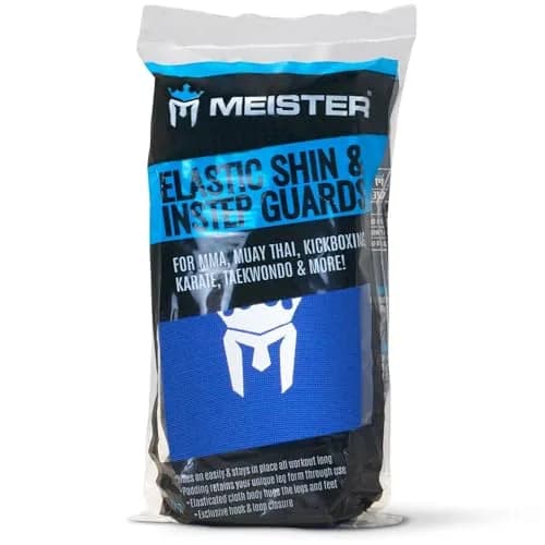 Meister MMA Elastic Cloth Shin & Instep Padded Guards Blue Youth/X-Small (2-Pack) | Impact Protection Gear for Combat Sports thumbnail 4