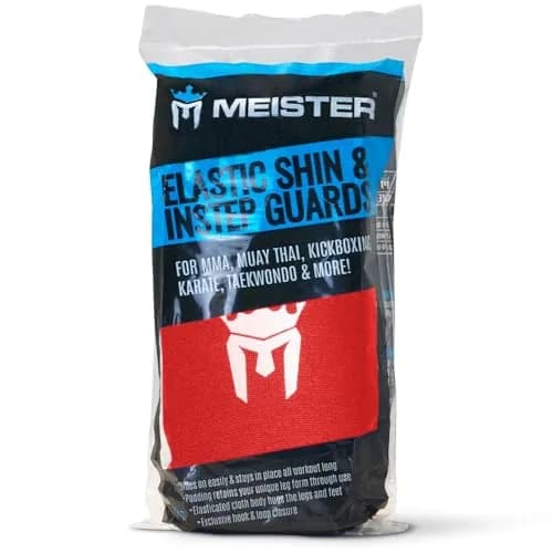 Meister MMA Elastic Cloth Shin & Instep Guards - Red - L/XL | Lightweight Impact Protection for Muay Thai & MMA thumbnail 4