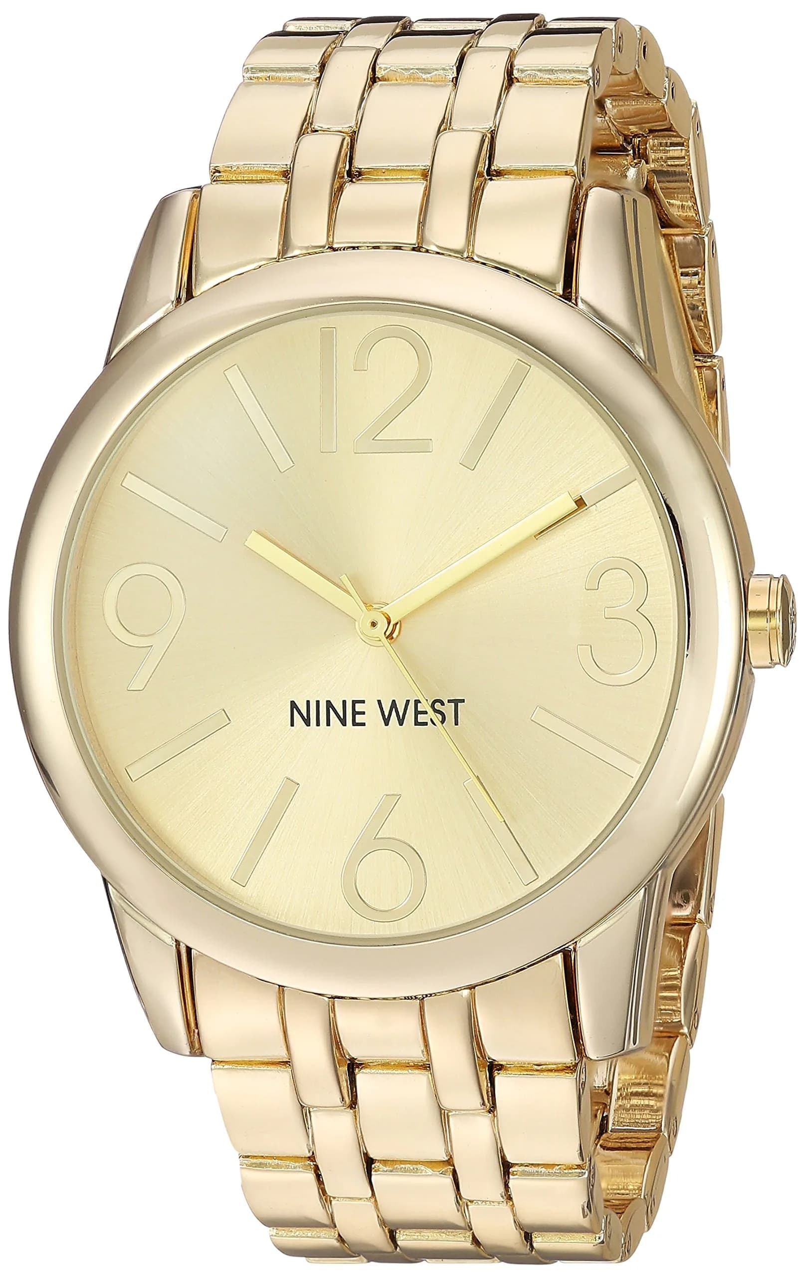 Nine West Women's Champagne Dial Gold-Tone Bracelet Watch 39mm (1.54in) | Japanese Quartz Movement — Gold