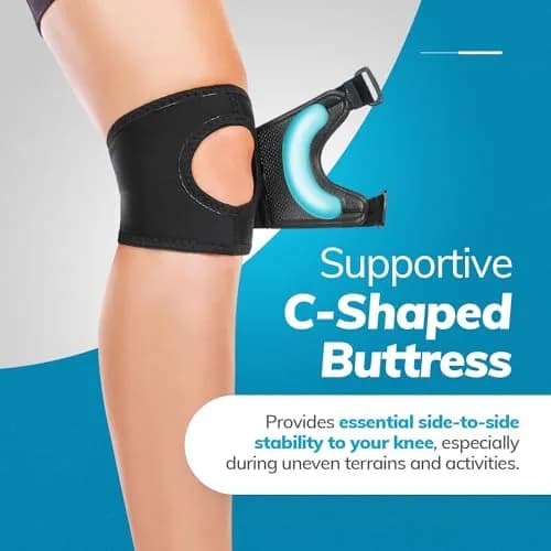 BraceAbility Plus Size Patella Tracking Knee Brace XXL | Adjustable Large Patella Stabilizer for Medial or Lateral Kneecap Tracking, Inner Knee Pain, Dislocation (2XL) thumbnail 4