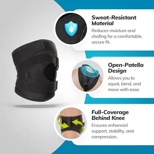 BraceAbility Patella Knee Brace for Women and Men - Patella Stabilizer Brace for Kneecap Dislocation, Patellofemoral Pain, Runners Knee, Tendonitis, ACL Support (Small, Black) thumbnail 3