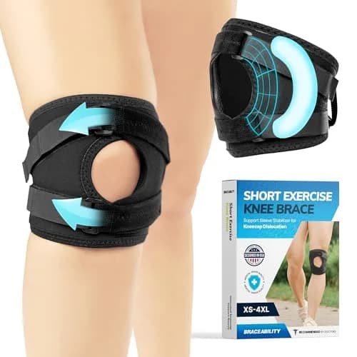 BraceAbility Patella Knee Brace for Women and Men - Patella Stabilizer Brace 15.49cm (6.1in) Length | Orthopedic Brace thumbnail 1