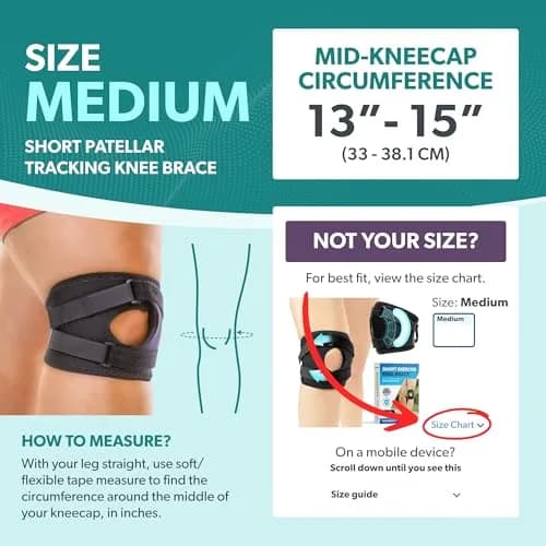 BraceAbility Patella Knee Brace for Women and Men - Patella Stabilizer Brace 15.49cm (6.1in) Length | Orthopedic Brace thumbnail 2
