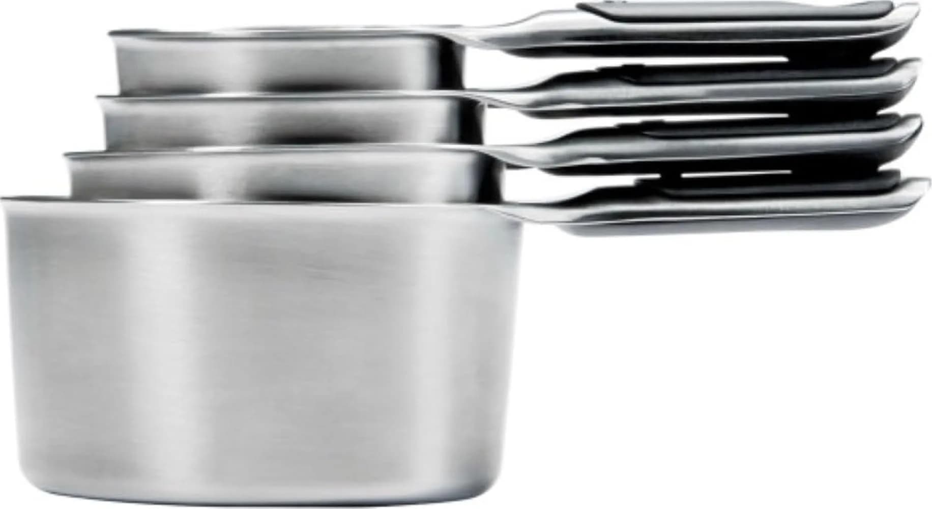 OXO Good Grips 4 Piece Stainless Steel Measuring Cups Set with Magnetic Snaps | 1/4, 1/3, 1/2, 1 Cup Measures