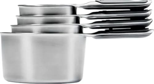 OXO Good Grips 4 Piece Stainless Steel Measuring Cups Set with Magnetic Snaps | 1/4, 1/3, 1/2, 1 Cup Measures thumbnail 1