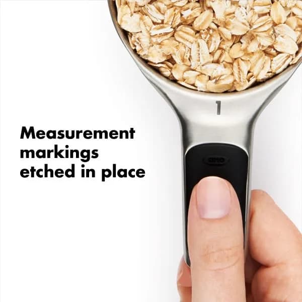 OXO Good Grips 4 Piece Stainless Steel Measuring Cups Set with Magnetic Snaps | 1/4, 1/3, 1/2, 1 Cup Measures thumbnail 10