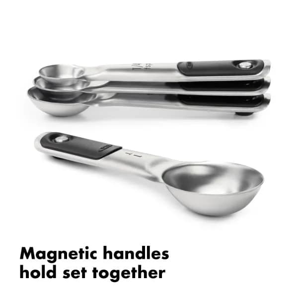OXO Good Grips 4 Piece Stainless Steel Measuring Spoons Set 15ml (1 T) | Magnetic Handles for Easy Storage & Precision thumbnail 4