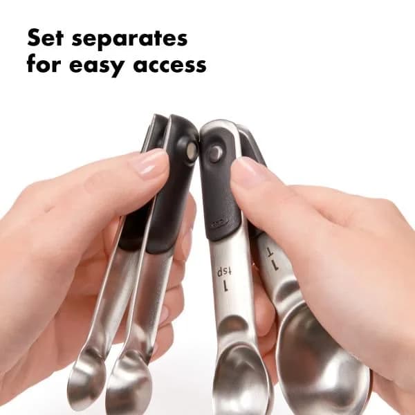 OXO Good Grips 4 Piece Stainless Steel Measuring Spoons Set 15ml (1 T) | Magnetic Handles for Easy Storage & Precision thumbnail 6