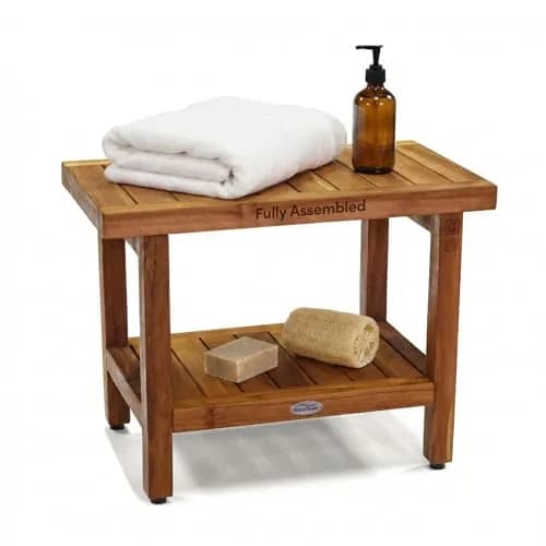 AquaTeak Spa 24" Teak Shower Bench | Durable Water-Resistant Bathroom Seating thumbnail 1