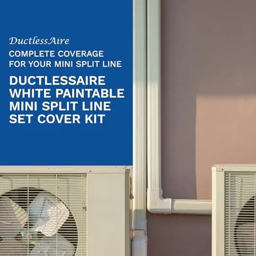 DuctlessAire White Mini Split Line Set Cover Kit 2.29 m (7.5 ft) | Protects AC Wiring & Tubing thumbnail 5