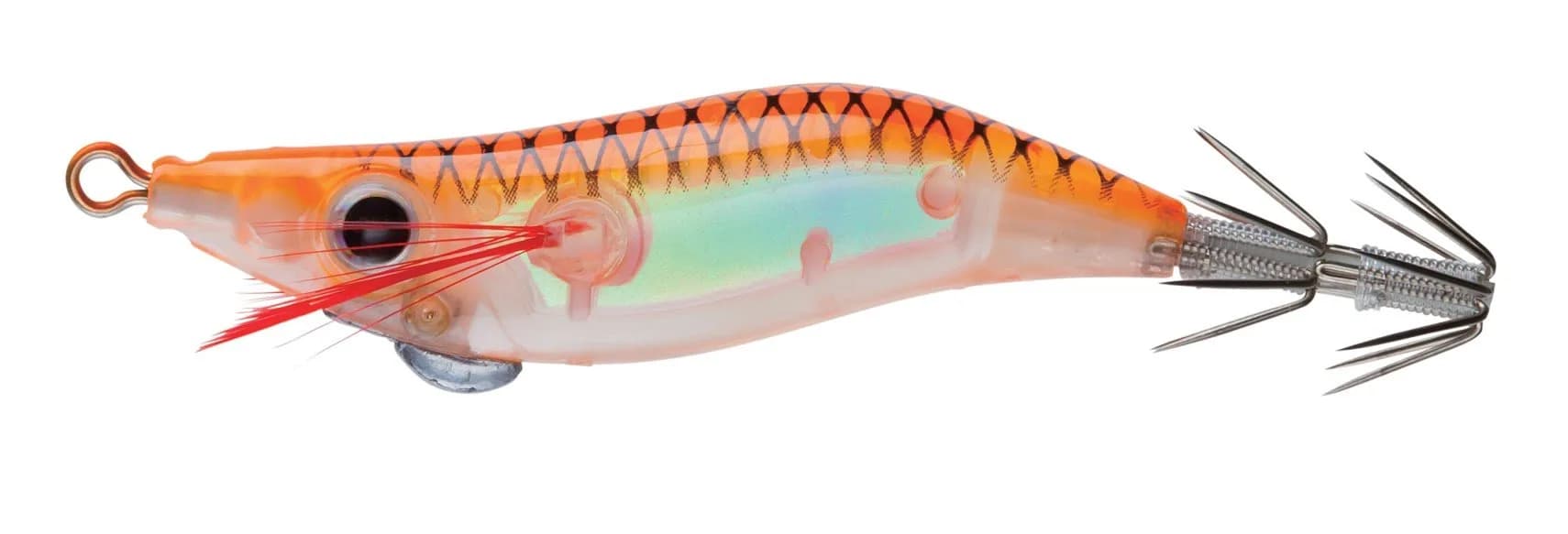 Yo-Zuri Squid Mini Aurora Floating Jig Luminous Orange 2-Inch (5.08cm) | Glow-in-the-Dark Squid Jig — Luminous Orange