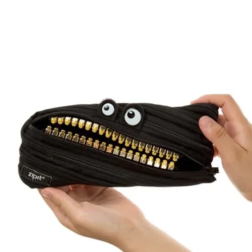 ZIPIT Monster Pencil Case for Kids | Bright Zipper Pouch for Boys, Black | Roomy & Machine Washable thumbnail 5
