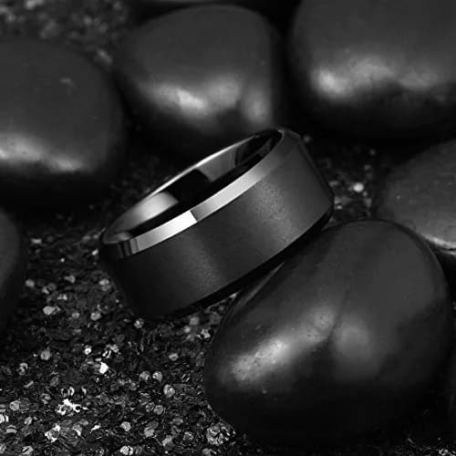 King Will Black Tungsten Wedding Band 10mm Size 11 | Durable Matte Finish for Men thumbnail 2