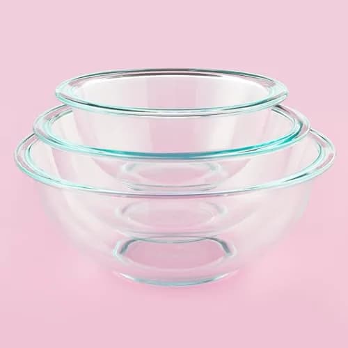 Pyrex Glass Mixing Bowls Set (3-Piece) 1-qt, 1.5-qt, 2.5-qt | Microwave & Dishwasher Safe thumbnail 2
