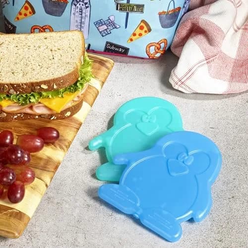 Fit & Fresh Reusable Kids Lunch Box Ice Packs, 4pk | Slim Penguin-Shaped Freezer Packs for School & Picnic thumbnail 6