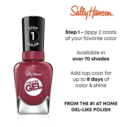 Sally Hansen Miracle Gel Nail Polish 0.5 Fl Oz | Long-Lasting, No UV Needed, Glossy Red Eye thumbnail 3